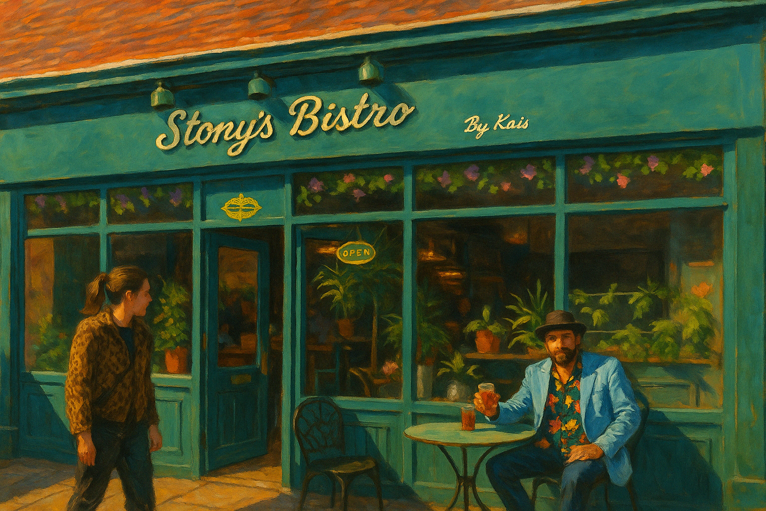 Illustrated view of Stony&rsquo;s Bistro on Stony Stratford High Street